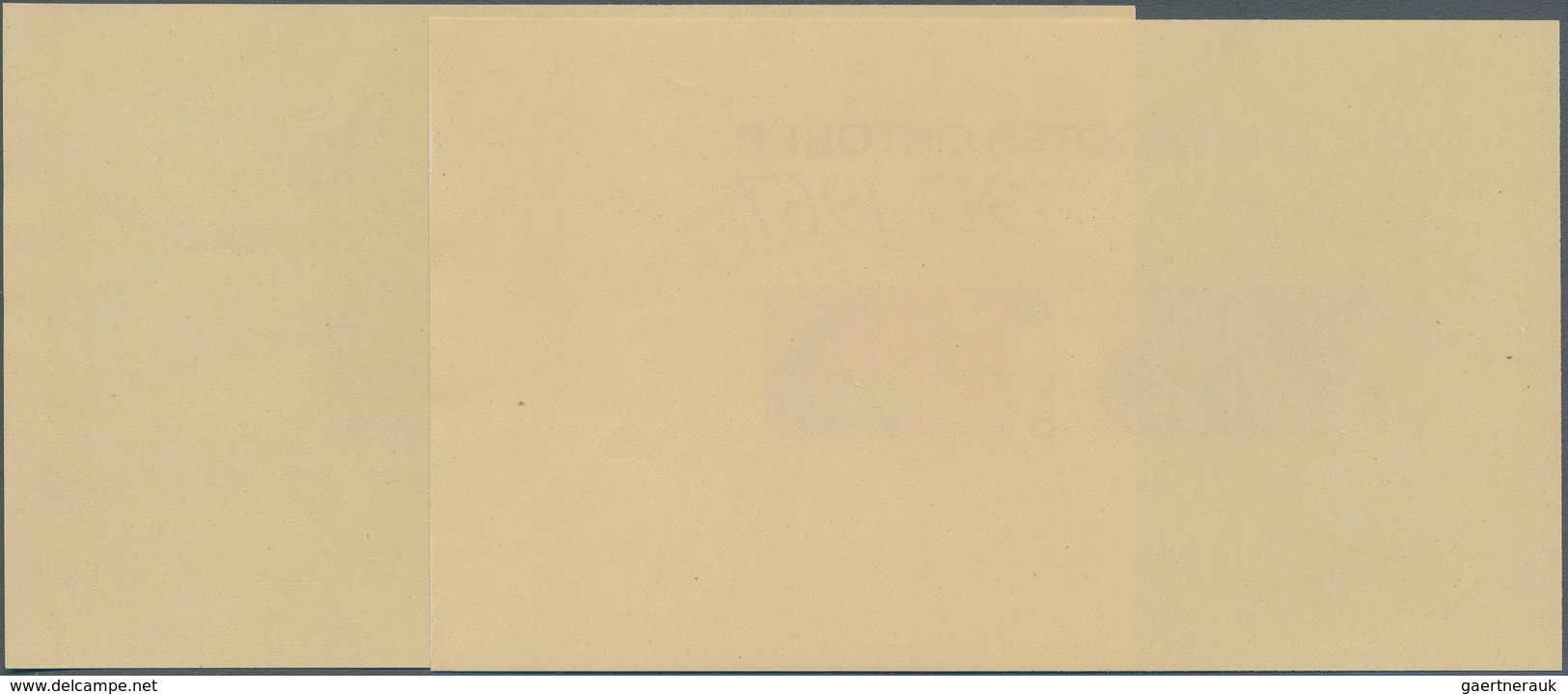 DDR: 1967, Block-Ausgabe „Jubiläums-Briefmarkenausstellung 50 Jahre Roter Oktober”, In Allen 5 Versc - Briefe U. Dokumente
