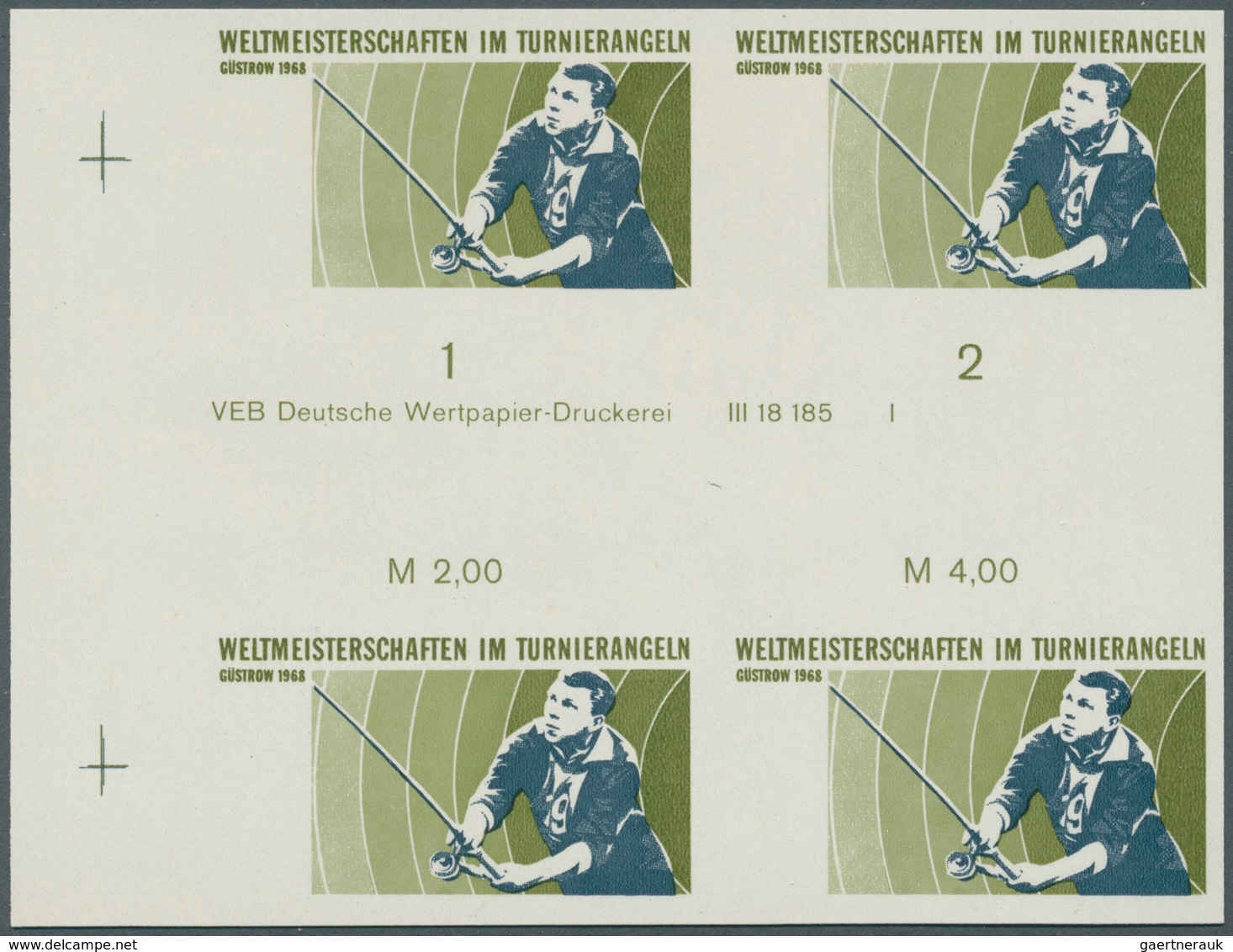DDR: 1968, Weltmeisterschaften Im Turnierangeln In Güstrow 20 Pf. 'Angler' In 3 Verschiedenen Ungezä - Covers & Documents