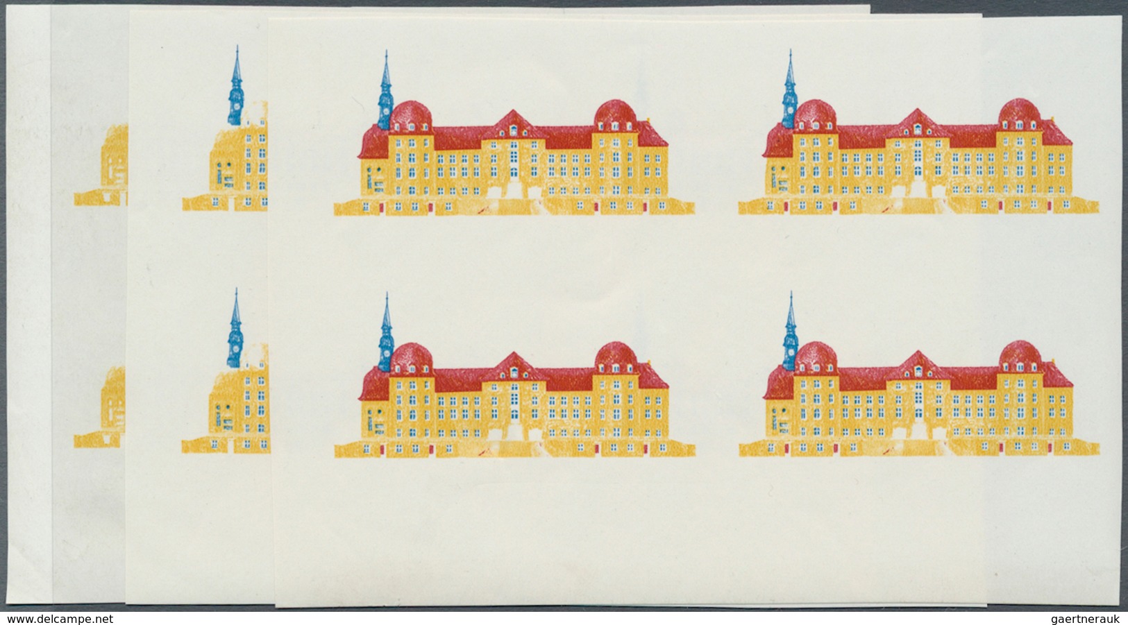 DDR: 1968, Bedeutende Bauwerke 20 Pf. 'Schloß Moritzburg Bei Dresden' In 5 Verschiedenen Ungezähnten - Cartas & Documentos
