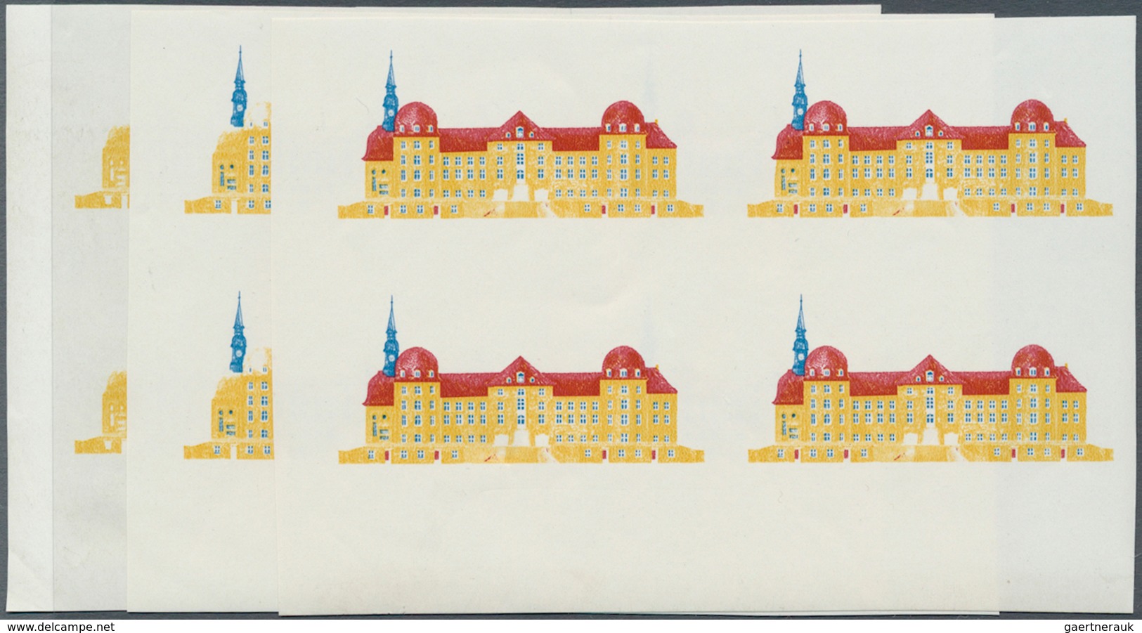 DDR: 1968, Bedeutende Bauwerke 20 Pf. 'Schloß Moritzburg Bei Dresden' In 5 Verschiedenen Ungezähnten - Briefe U. Dokumente