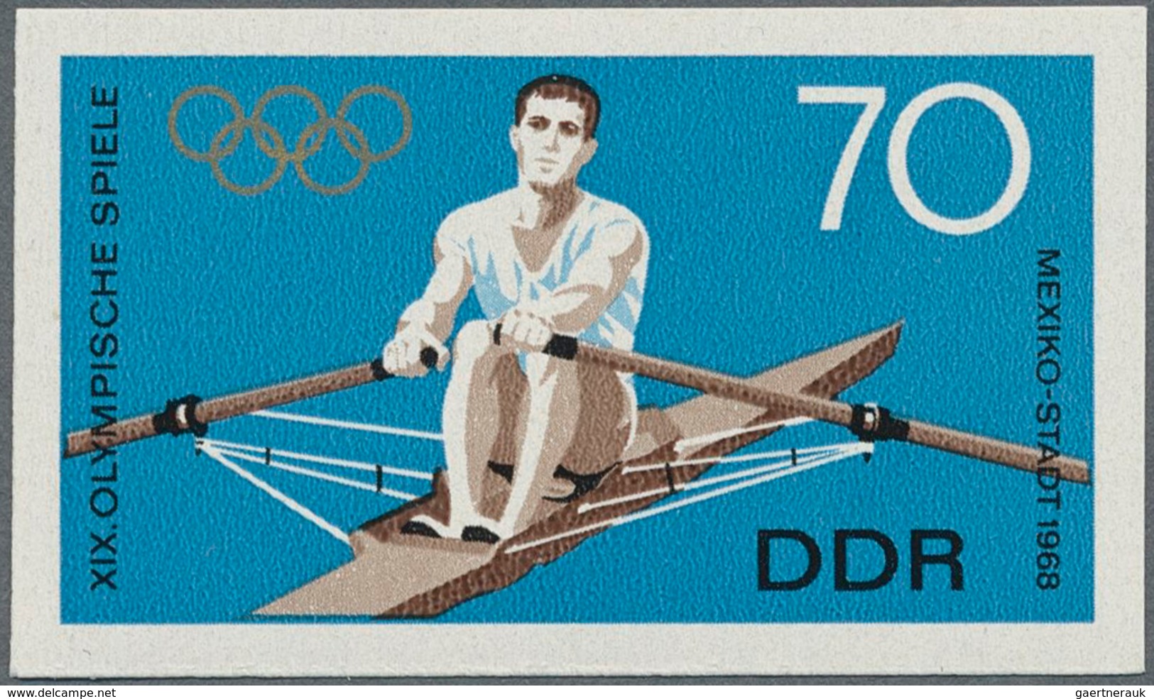 DDR: 1968, 70 Pf. Olympische Sommerspiele Rudern, 9 Phasendrucke, Davon 4 Zwischenstegpaare Und Eine - Covers & Documents