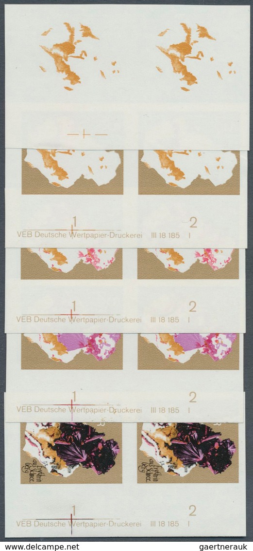 DDR: 1969, Mineralien Der Bergakademie Freiberg 5 Pf. 'Erythin (Kobaltblüte)' In 5 Verschiedenen Ung - Covers & Documents
