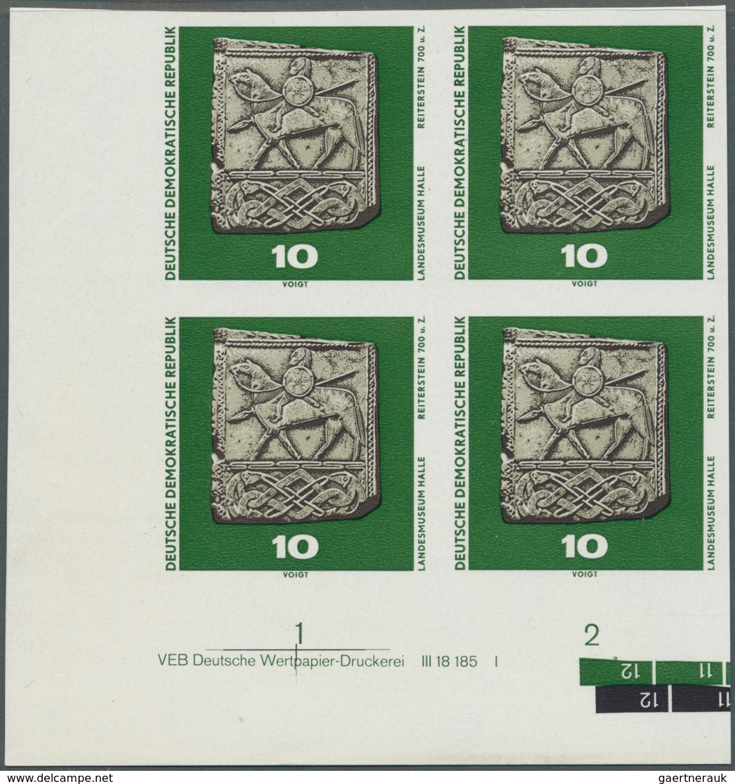 DDR: 1970, Archäologische Funde 10 Pf. 'Reiterstein (um 700), Fundort Hornhausen' In 3 Verschiedenen - Covers & Documents