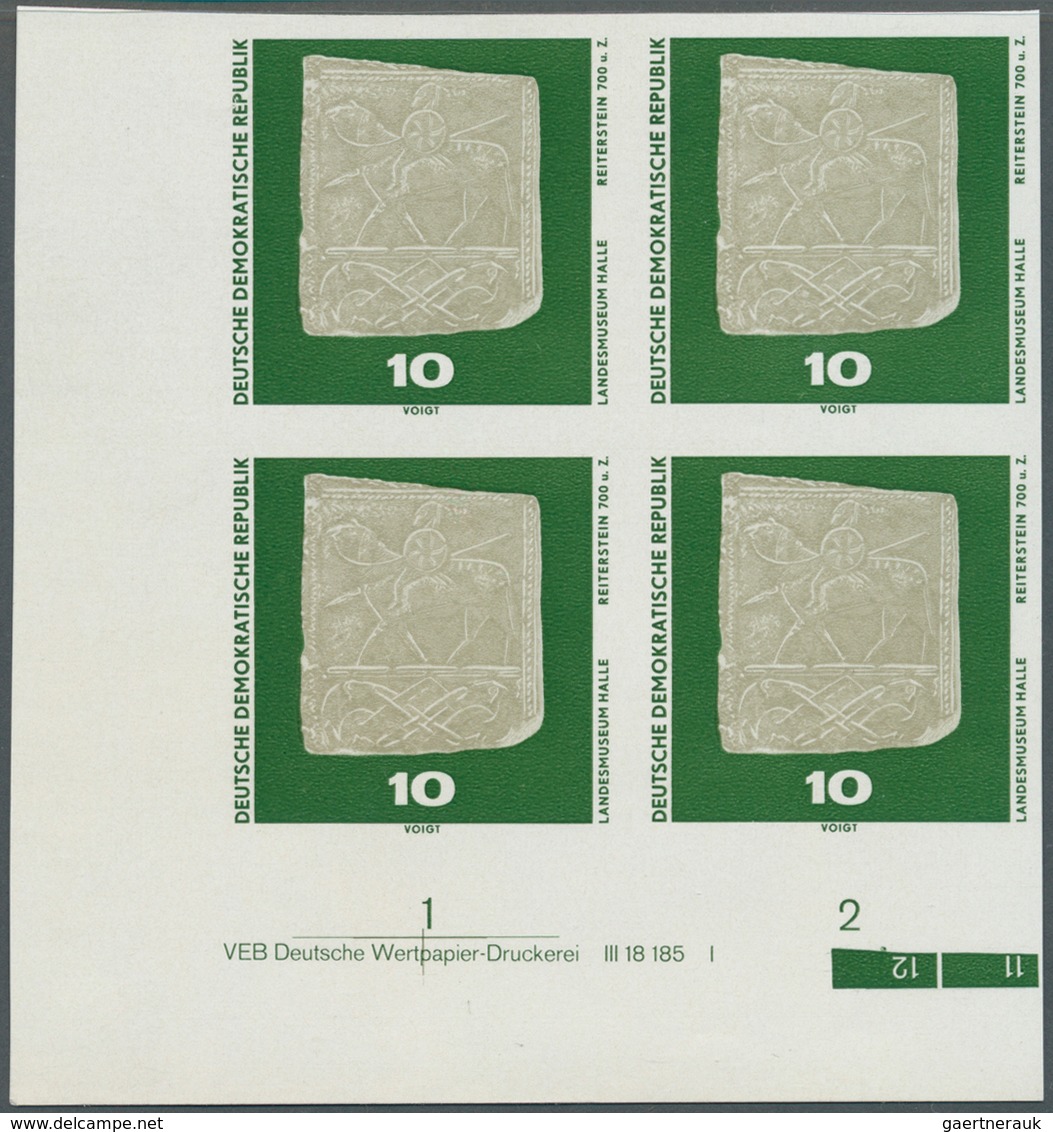 DDR: 1970, Archäologische Funde 10 Pf. 'Reiterstein (um 700), Fundort Hornhausen' In 3 Verschiedenen - Covers & Documents