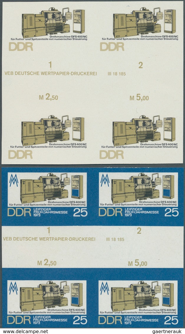 DDR: 1973, Leipziger Frühjahrsmesse 25 Pf. 'Drehmaschine Für Futter- Und Spitzenteile' In 4 Verschie - Covers & Documents