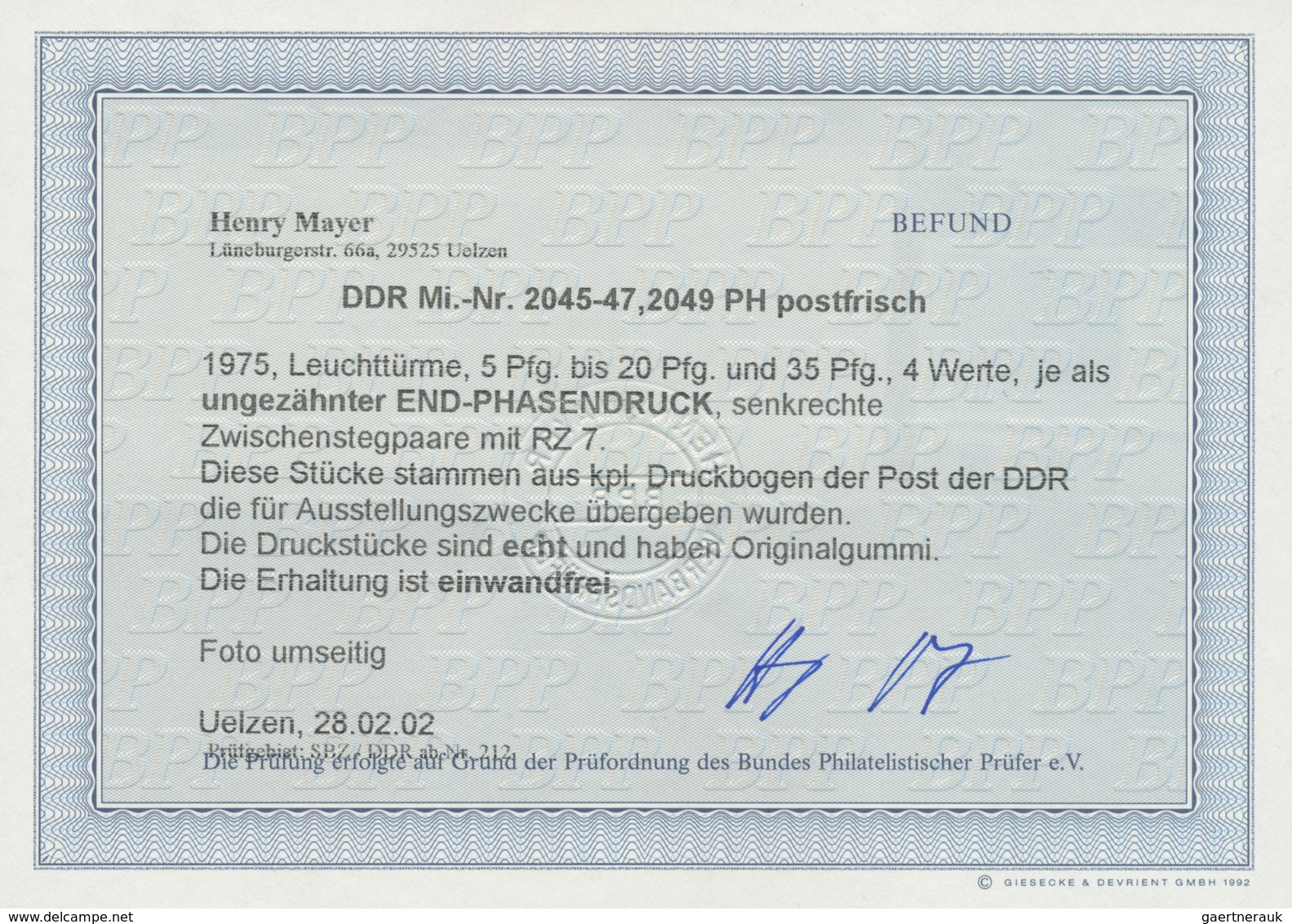 DDR: 1975: DDR, Leuchttürme Ohne 25 Pfg. UNGEZÄHNT In Originalfarben, 4 Werte In Senkrechten ZWISCHE - Lettres & Documents