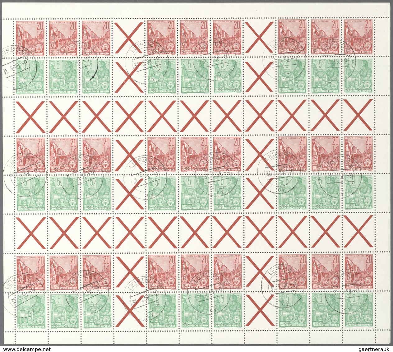 DDR - Markenheftchenbogen: 1957, Fünfjahresplan Markenheftchenbögen, Gestempelt "LEIPZIG 31.5.58", B - Booklets