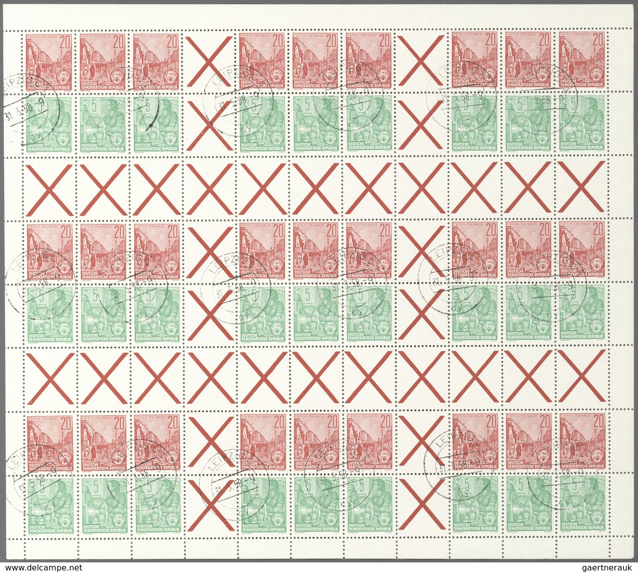 DDR - Markenheftchenbogen: 1957, Fünfjahresplan Markenheftchenbögen, Gestempelt "LEIPZIG 31.5.58", B - Postzegelboekjes