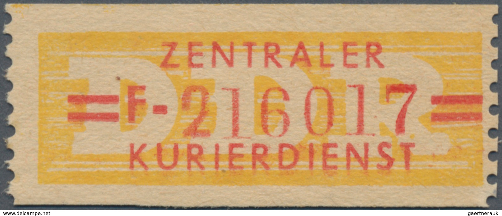 DDR - Dienstmarken B (Verwaltungspost A / Zentraler Kurierdienst): 1958, Wertstreifen Für Den ZKD, 2 - Other & Unclassified