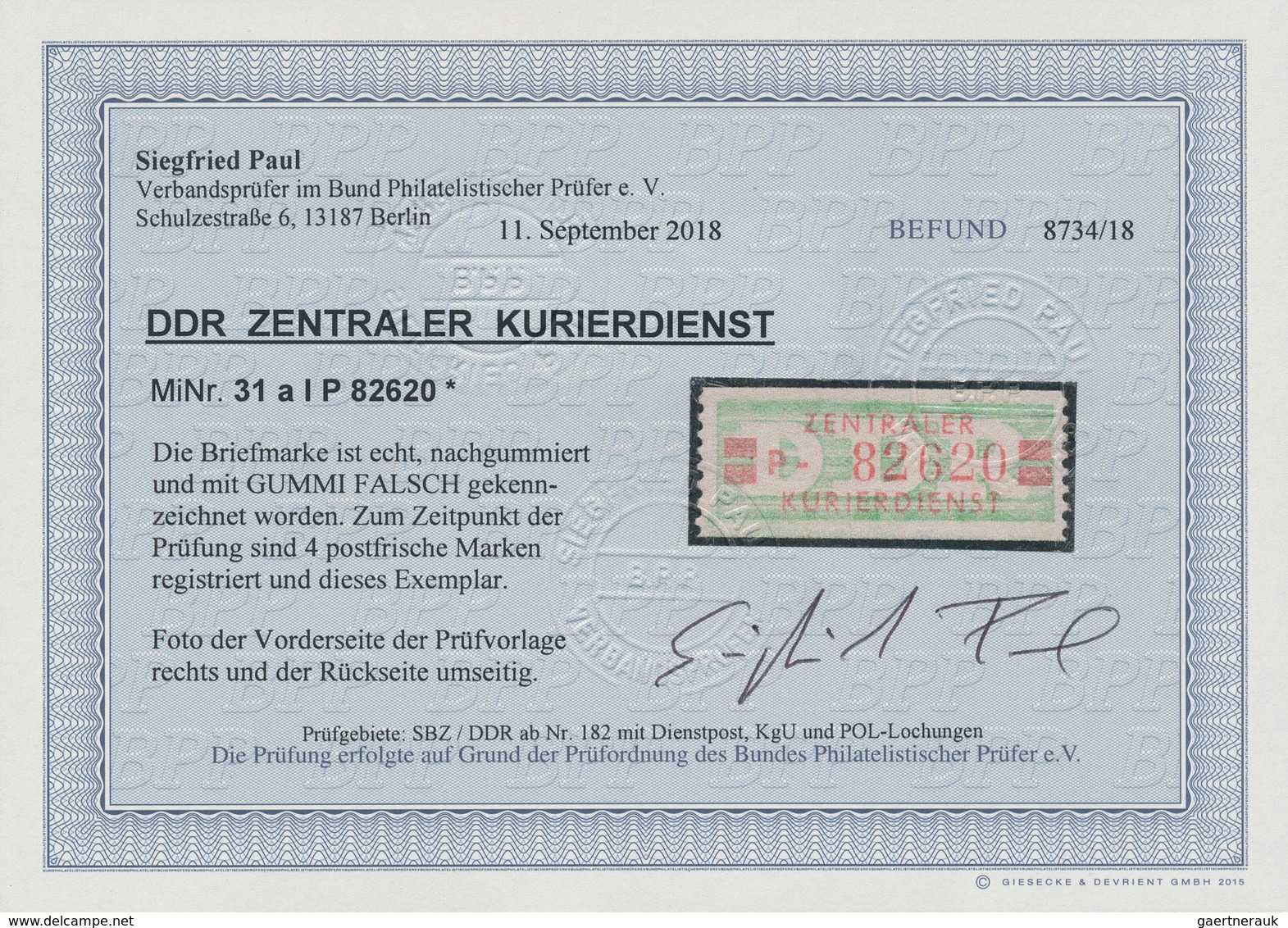 DDR - Dienstmarken B (Verwaltungspost A / Zentraler Kurierdienst): 1959, Wertstreifen Für Den ZKD, 2 - Other & Unclassified