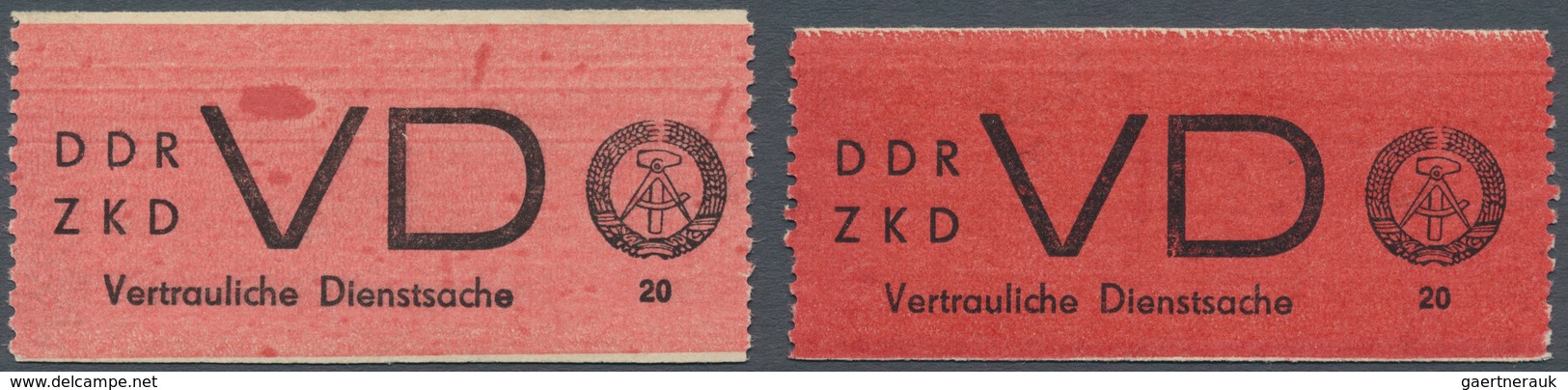 DDR - Dienstmarken D (Vertrauliche Dienstsachen): 1965, Aufkleber Für Vertrauliche Dienstsachen 20 P - Andere & Zonder Classificatie