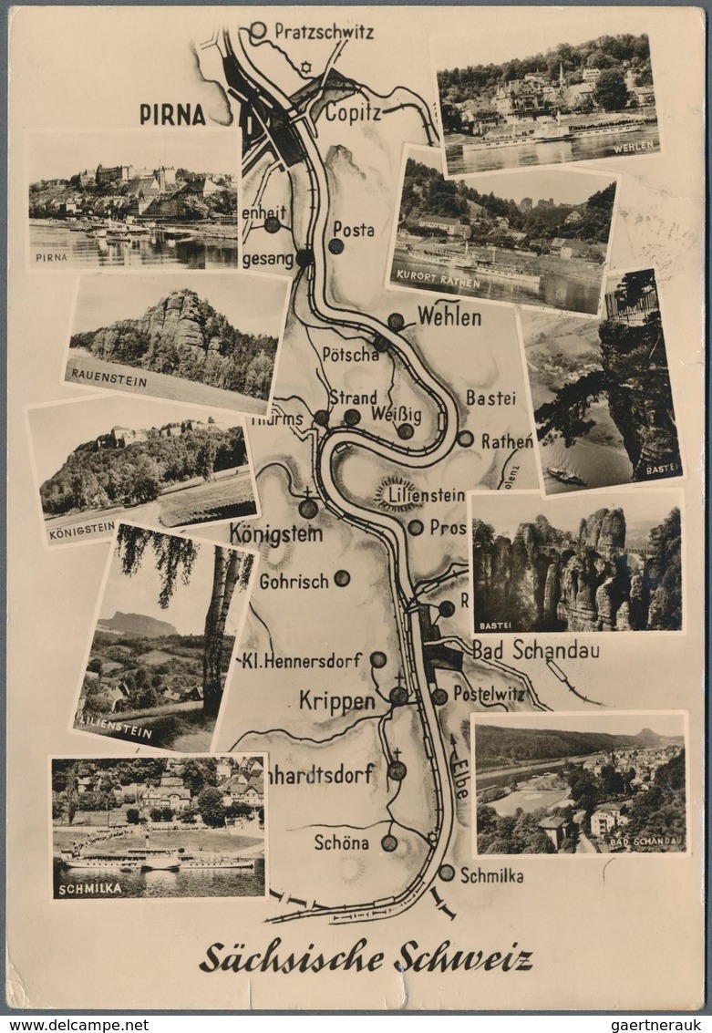 DDR - Ganzsachen: 1959. Privat-Postkarte 10 Pf Fünf-Jahr-Plan, Rs. Mit 10 Foto-Detailbildern "Sächsi - Andere & Zonder Classificatie