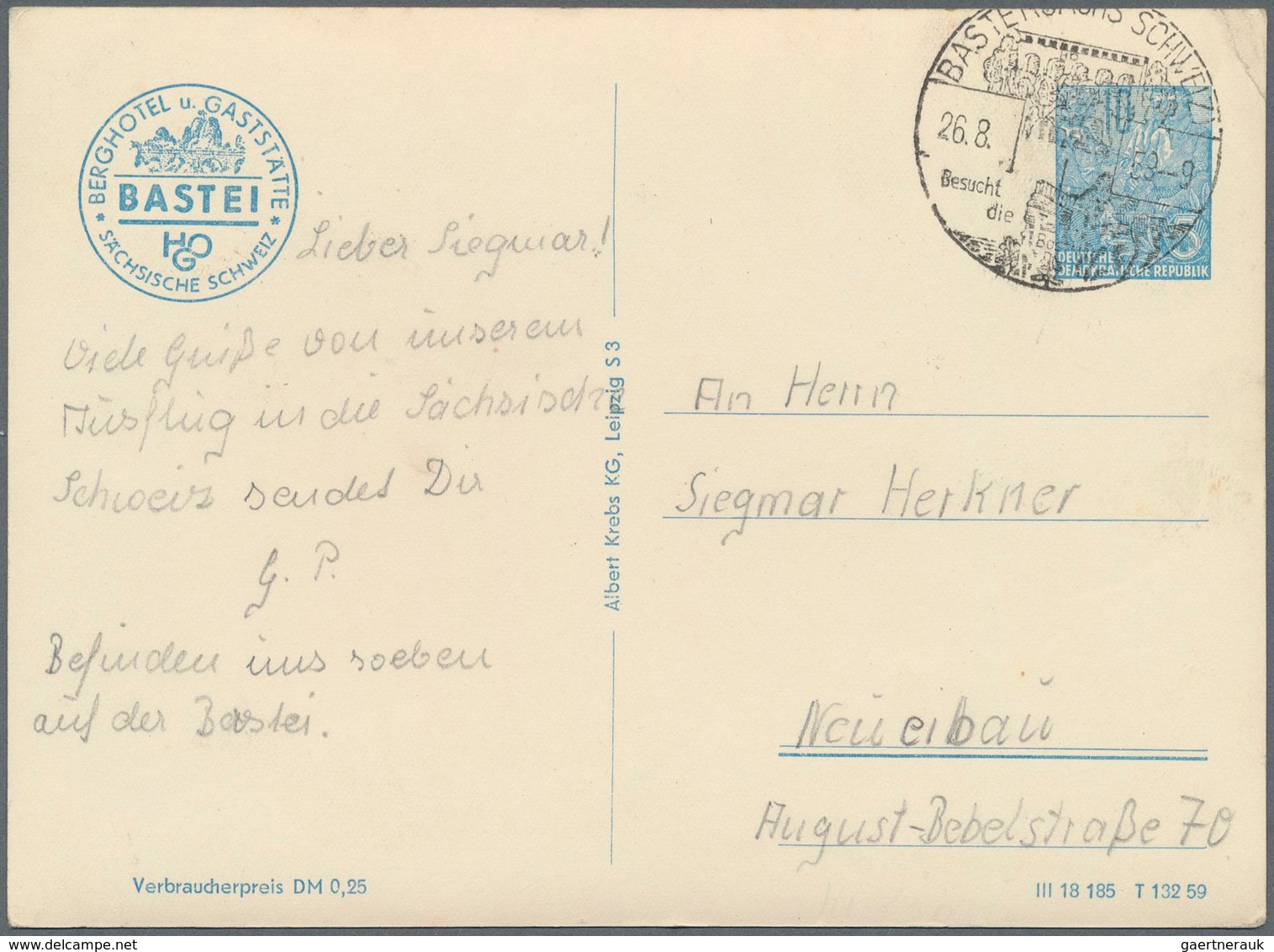 DDR - Ganzsachen: 1959. Privat-Postkarte 10 Pf Fünf-Jahr-Plan, Rs. Mit 12 Foto-Detailbildern "Gruss - Other & Unclassified