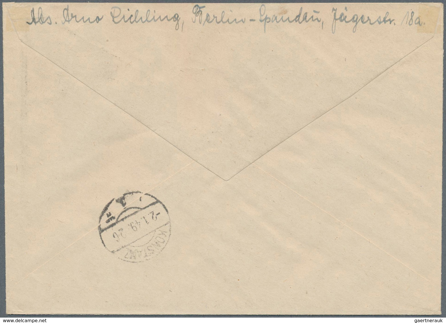 Berlin: 1948: 24 Und 40 Pf Scharzaufdruck Zusammen Auf Brief Ab Berlin-Spandau Vom 30.12.48 Nach Kon - Andere & Zonder Classificatie