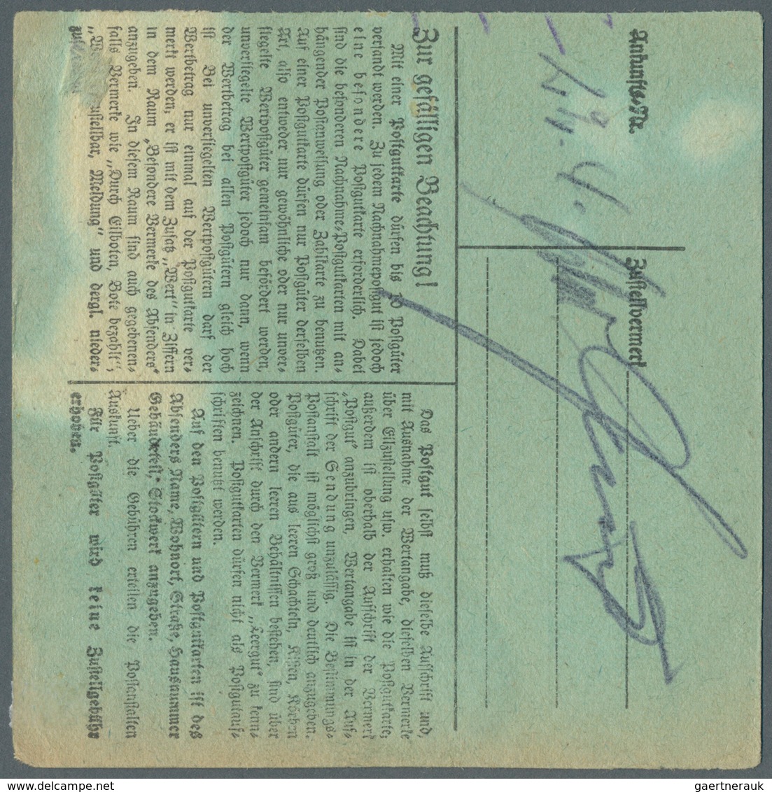 Berlin: 1949: Paketkarte über 6 ½ Kg – DM 1,70 Mit 10 Pf. Und 2 X 80 Pf. Rotaufdruck Ab Berlin-Licht - Autres & Non Classés