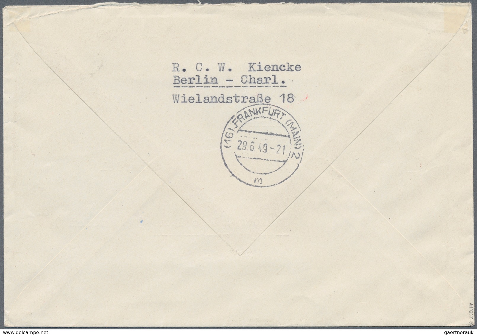 Berlin: 1949: IAS-Luftpostbrief Europa Mit Einschreiben, Tarif I ( 50 + 1 IAS 50 Pf. Und 60 R ) DM 1 - Andere & Zonder Classificatie