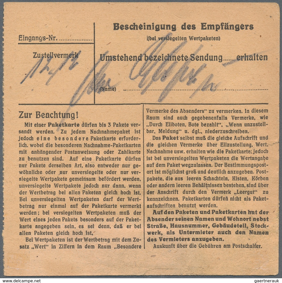 Berlin: 2 DM U. 50 Pf. Bauten Im Waager. 3er Streifen Mit 20 Pf. Grünaufdruck Zusammen Auf Paketkart - Other & Unclassified