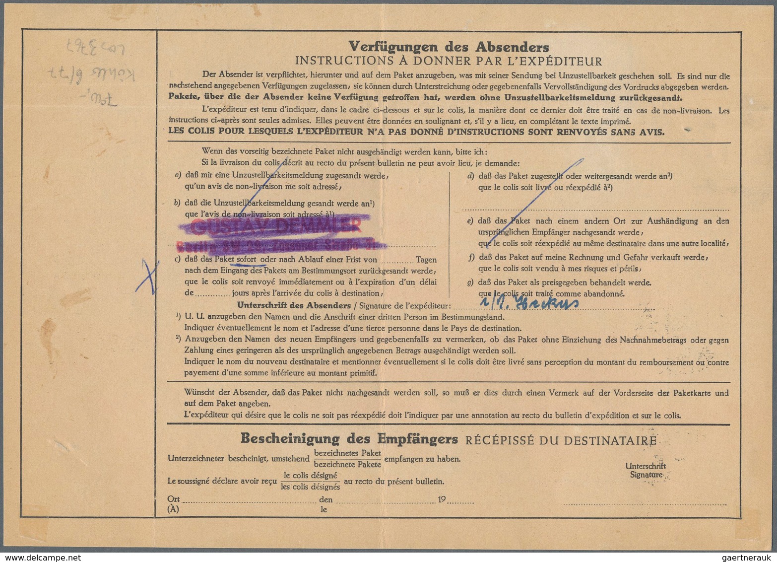 Berlin: 3 U. Paar 5 DM Bauten Mit 20 Pf. Bauten Erg.-Wert 1953 Zusammen Auf Übersee-Paketkarte Ab Be - Other & Unclassified