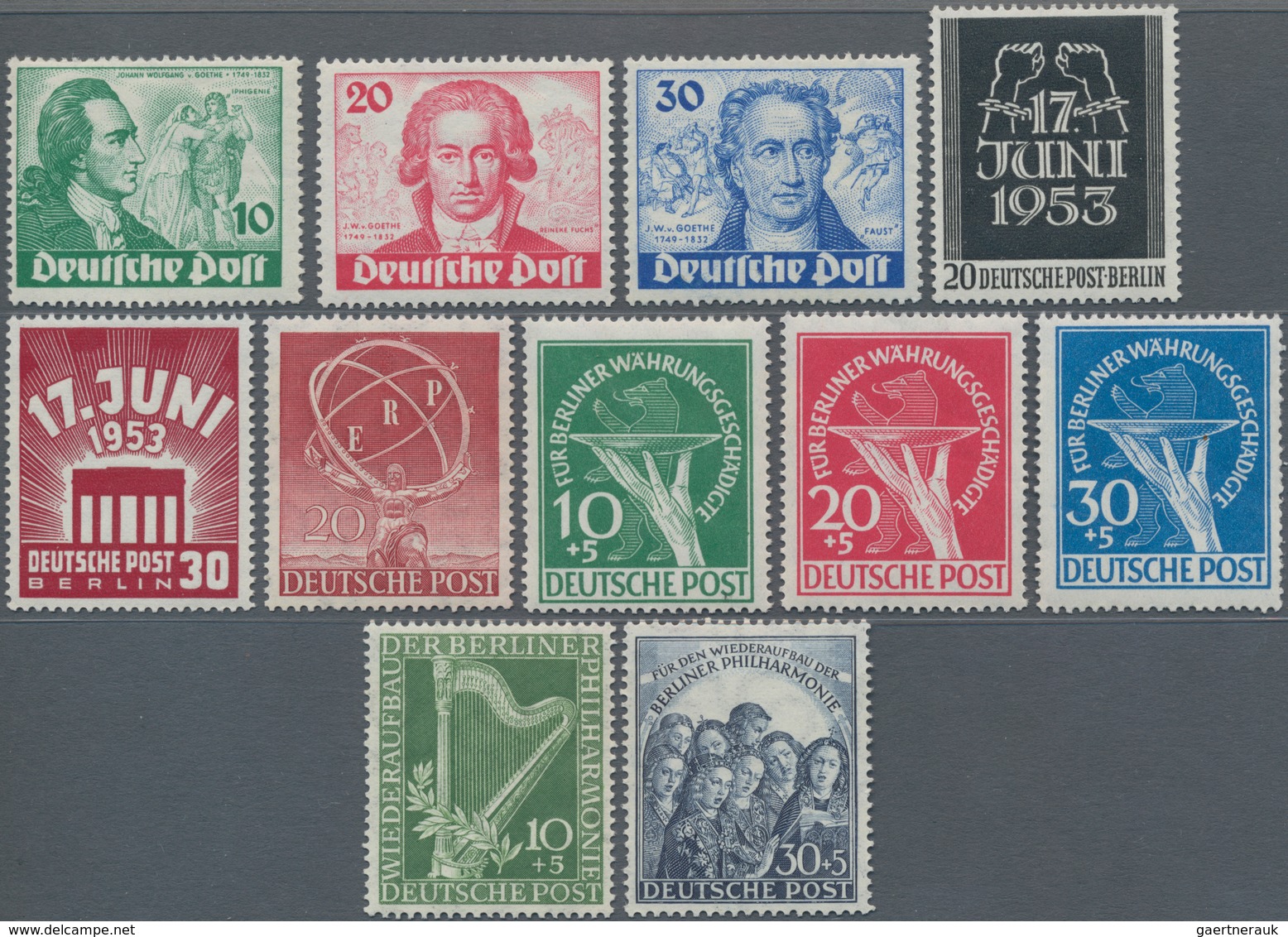 Berlin: 1949/1953, Postfrisches Lot Mit U.a. MiNr. 61/63, 68/70, 71, 72/73 Etc. Mi. 1.220,- €. - Sonstige & Ohne Zuordnung