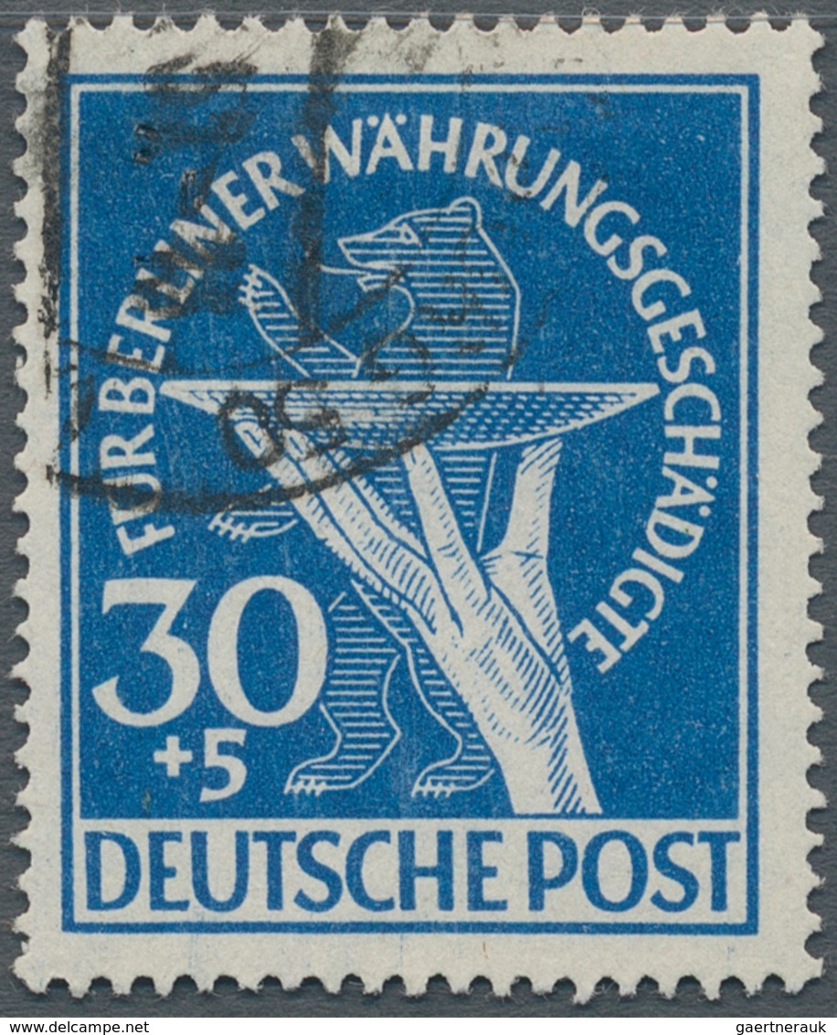 Berlin: 1949, 30 Pf Währungsgeschädigte Mit PLATTENFEHLER " Opferschale Mit Zusätzlichen Strich", Ge - Autres & Non Classés