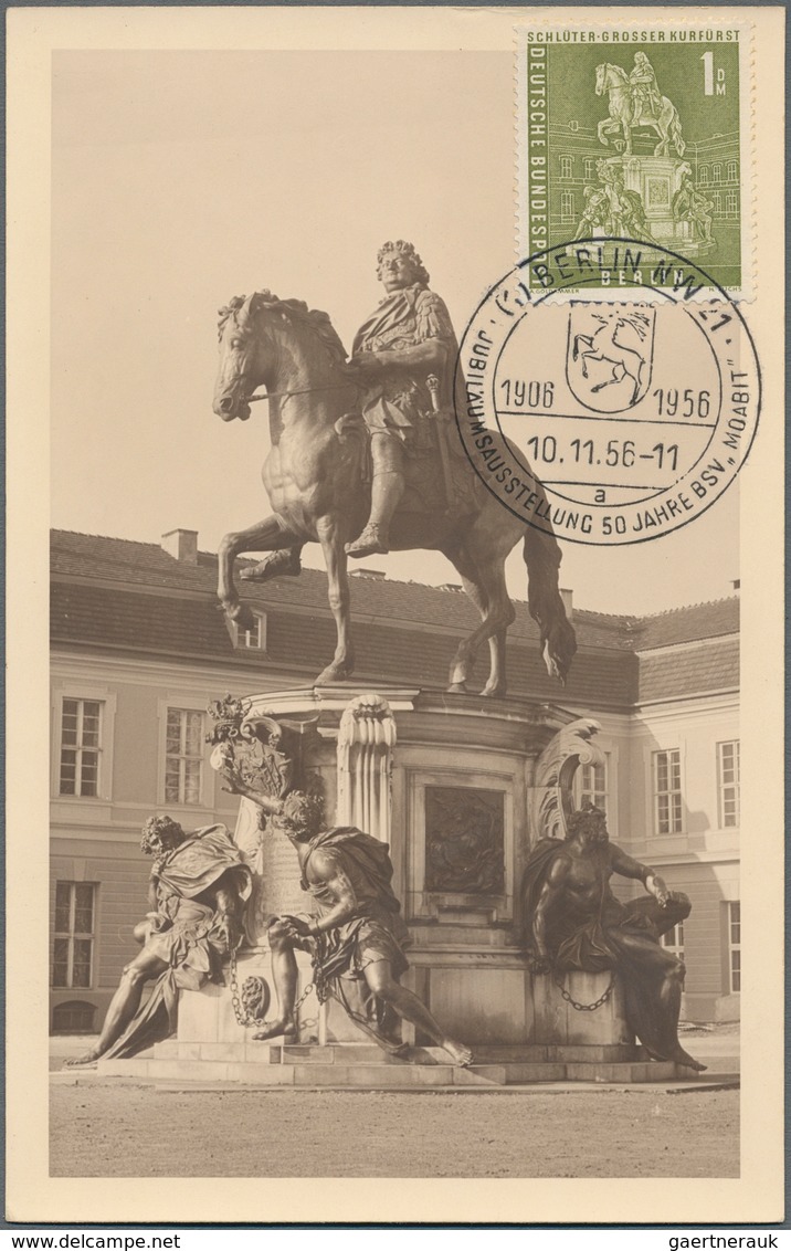 Berlin: 1956: 1 M. Großer Kurfürst Auf Maximumkarte Mit Ersttagsstempel Sowie 20 Pf. ERP Von 1950 Au - Sonstige & Ohne Zuordnung