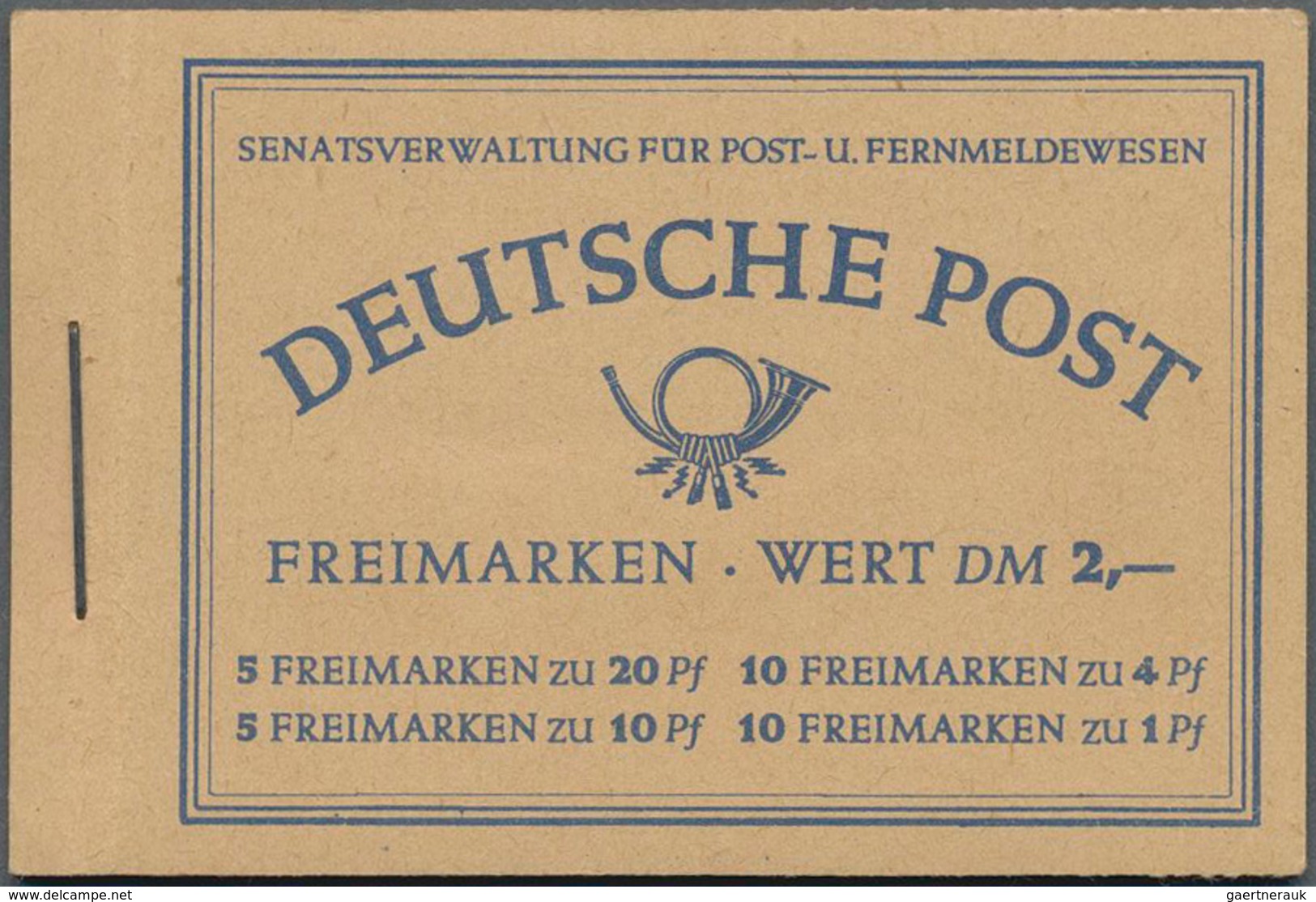 Berlin - Markenheftchen: 1952, Bauten Markenheftchen, Deckel Bügig, Ansehen, Mi. 1300,- - Postzegelboekjes