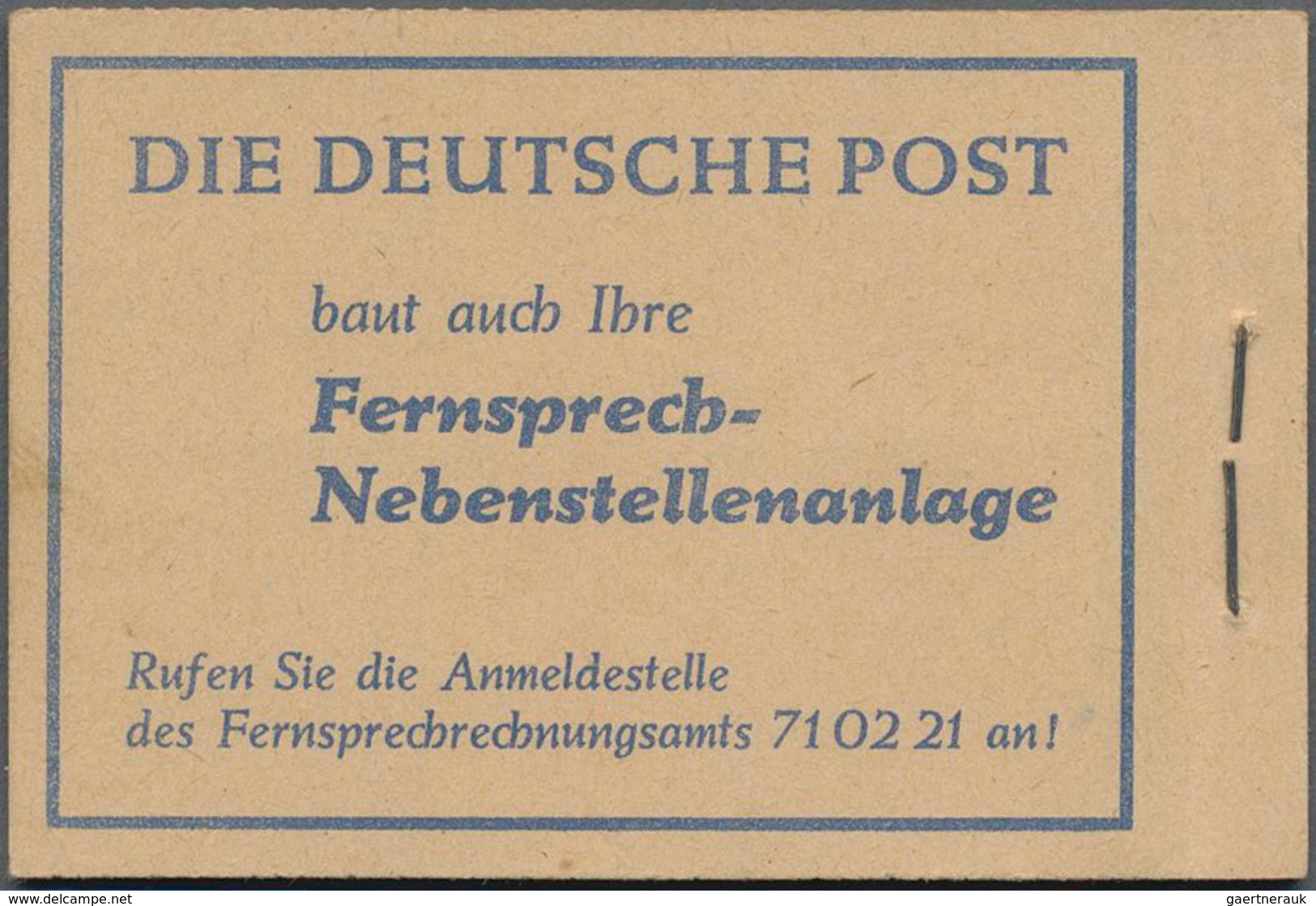 Berlin - Markenheftchen: 1952, Bauten Markenheftchen, Deckel Bügig, Ansehen, Mi. 1300,- - Postzegelboekjes