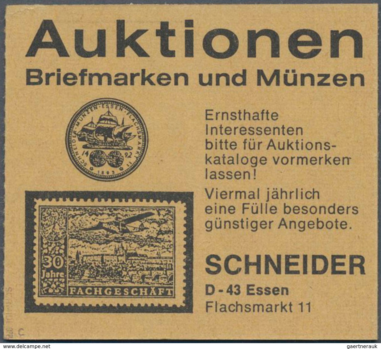 Berlin - Markenheftchen: 1970, Markenheftchen "Brandenburger Tor" Mit Reklame "Schneider" Tadellos P - Carnets