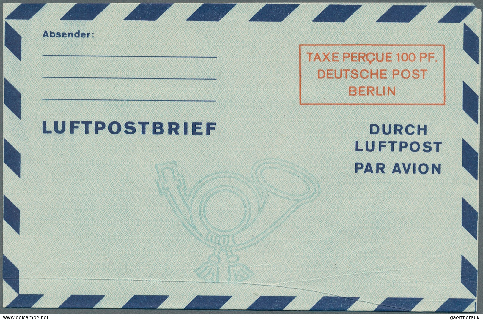 Berlin - Ganzsachen: 1948, Lot Von 2 Luftpostfaltbriefen 100 Pf, Posthorn Mit Doppellinie, Abstand W - Other & Unclassified