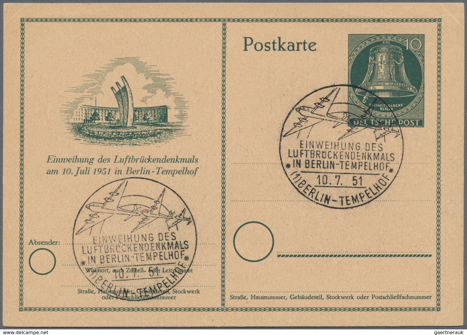 Berlin - Ganzsachen: 1950, Zehn Verschiedene Sonderpostkarten, Alle Mit SST (Mi. 670.-) - Sonstige & Ohne Zuordnung