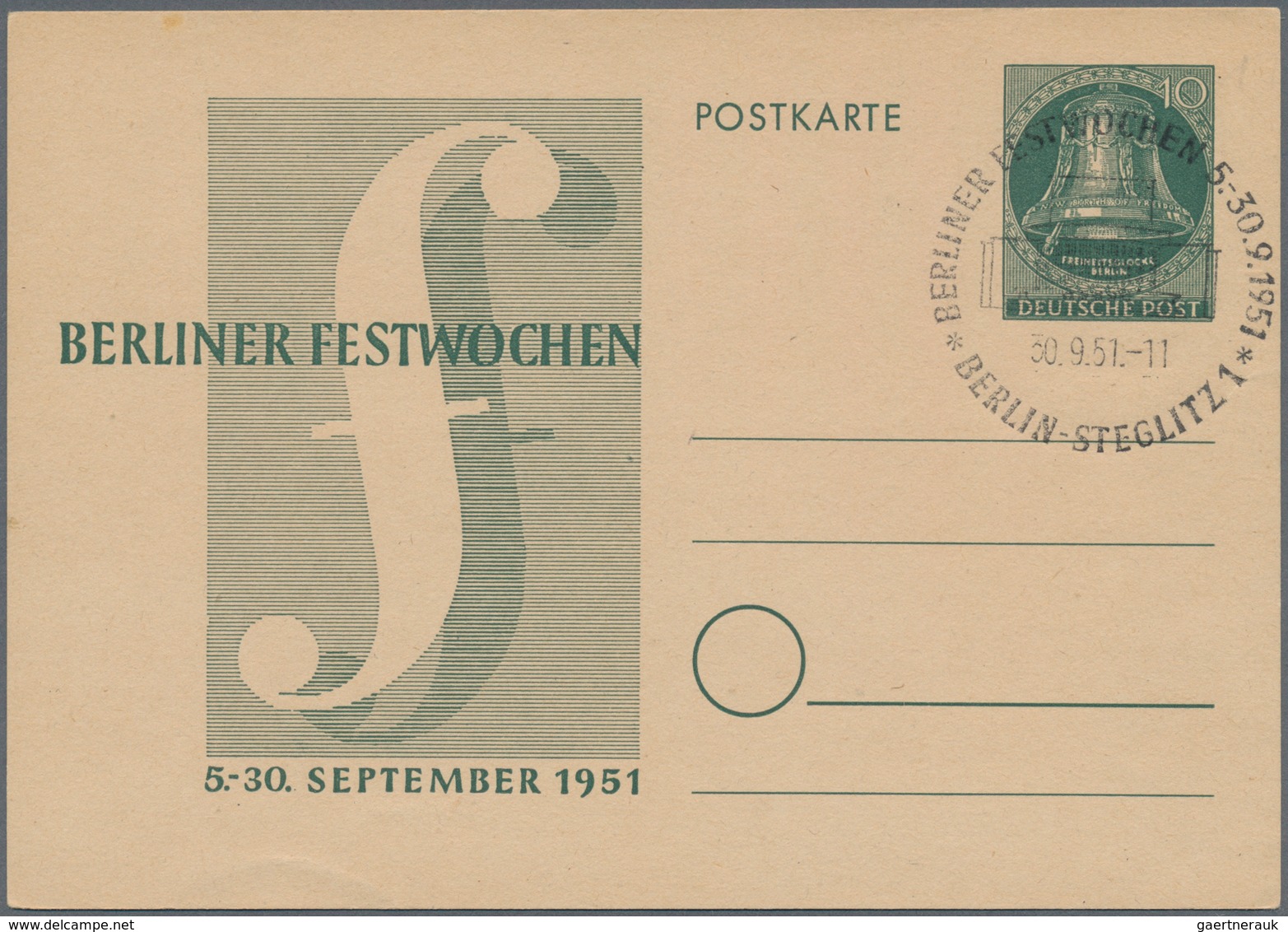 Berlin - Ganzsachen: 1950, zehn verschiedene Sonderpostkarten, alle mit SST (Mi. 670.-)