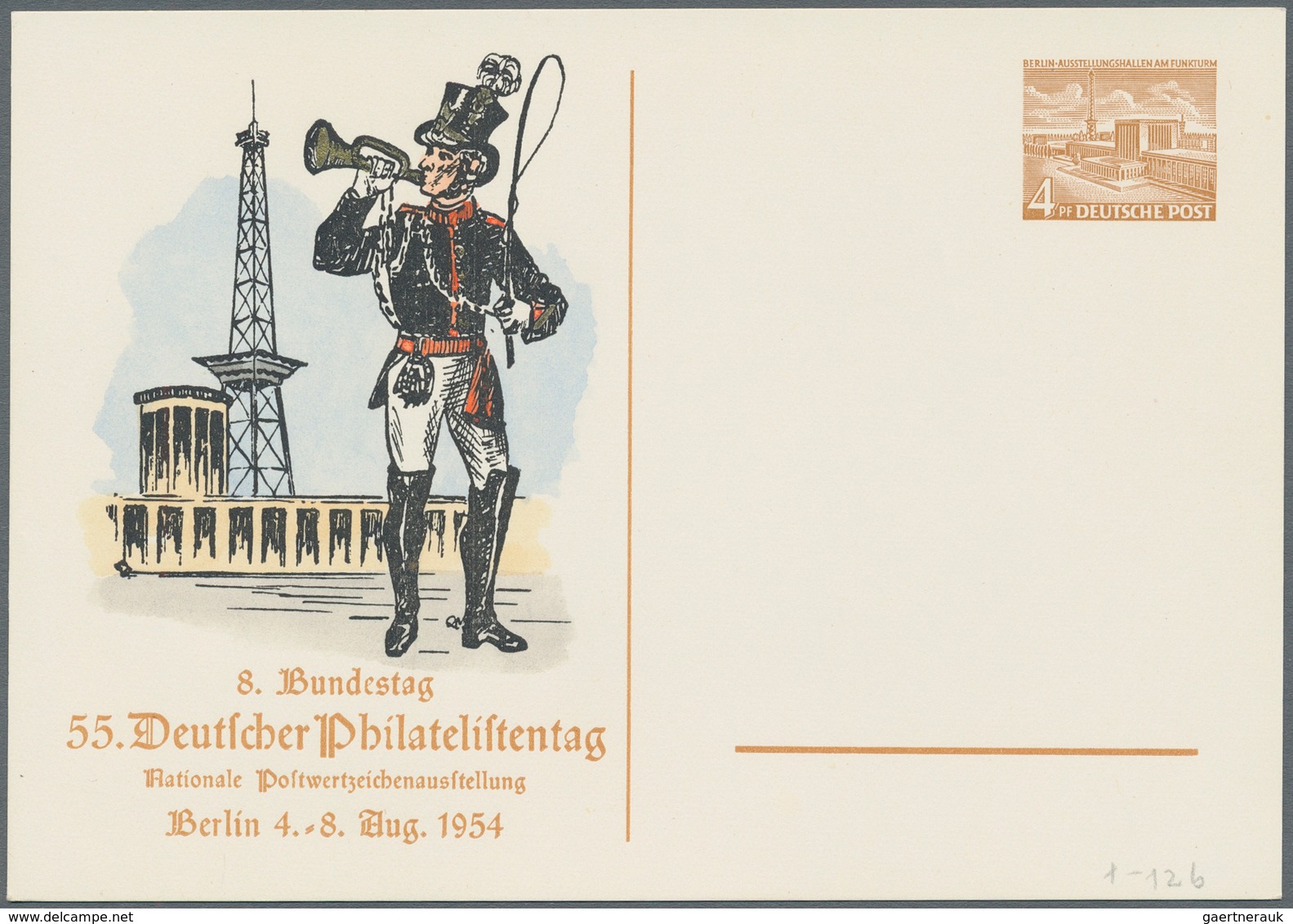 Berlin - Ganzsachen: 1954. Deutscher Philatelistentag. Lot Mit 4 Privat-Postkarten Berliner Bauwerke - Sonstige & Ohne Zuordnung