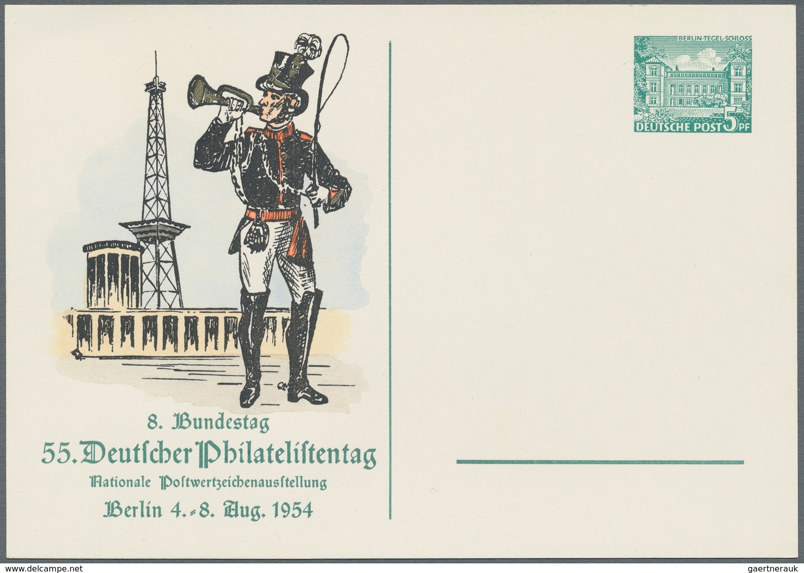 Berlin - Ganzsachen: 1954. Deutscher Philatelistentag. Lot Mit 4 Privat-Postkarten Berliner Bauwerke - Sonstige & Ohne Zuordnung