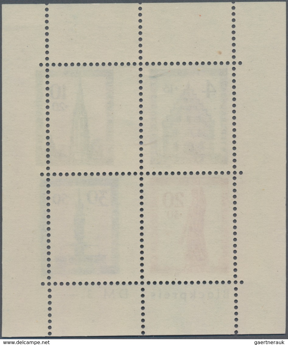 Französische Zone - Baden: 1949. Freibug-Block, Gezähnt, Mit Sehr Seltener Abart "10 Pf Und 30 Pf St - Other & Unclassified