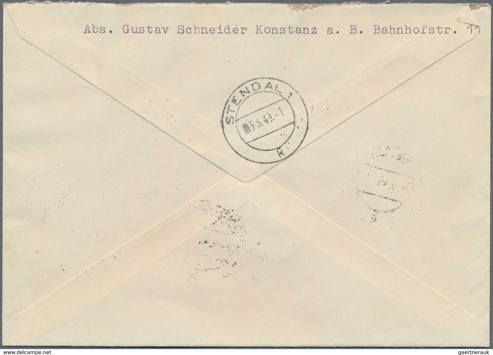 Französische Zone - Baden: 1949. Lot Von 2 Portogerechten R-Briefen, Mit Aufbaublock Gezähnt Bzw. Un - Autres & Non Classés