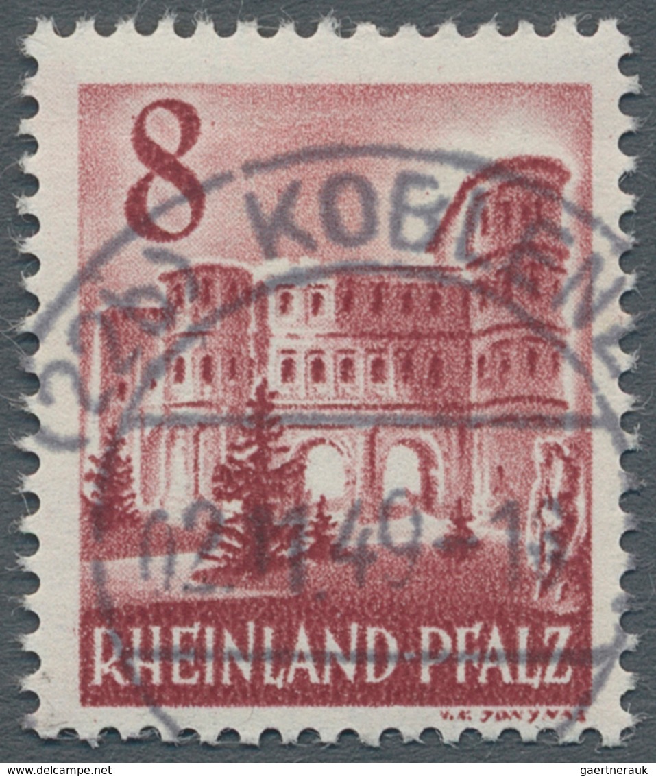 Französische Zone - Rheinland Pfalz: 1948, Ansichten (III) 8 (Pfg.), Gestempelter Einzelwert, Tiefst - Autres & Non Classés