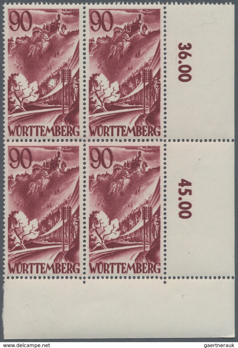 Französische Zone - Württemberg: 1948, Freimarken: Persönlichkeiten Und Ansichten, Abermals Geändert - Autres & Non Classés