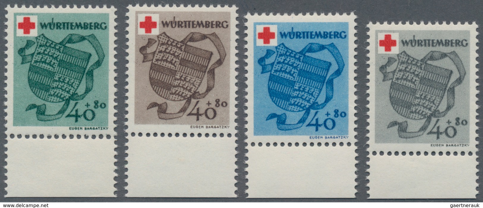 Französische Zone - Württemberg: 1949, Deutsches Rotes Kreuz 40 + 20 Pf PROBEDRUCKE In Abweichenden - Autres & Non Classés