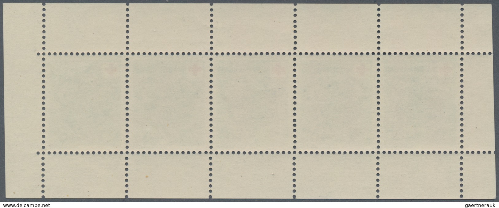 Französische Zone - Württemberg: 1949, Deutsches Rotes Kreuz 40 + 20 Pf Grün Im Kleinbogen Zu 5 Stüc - Sonstige & Ohne Zuordnung