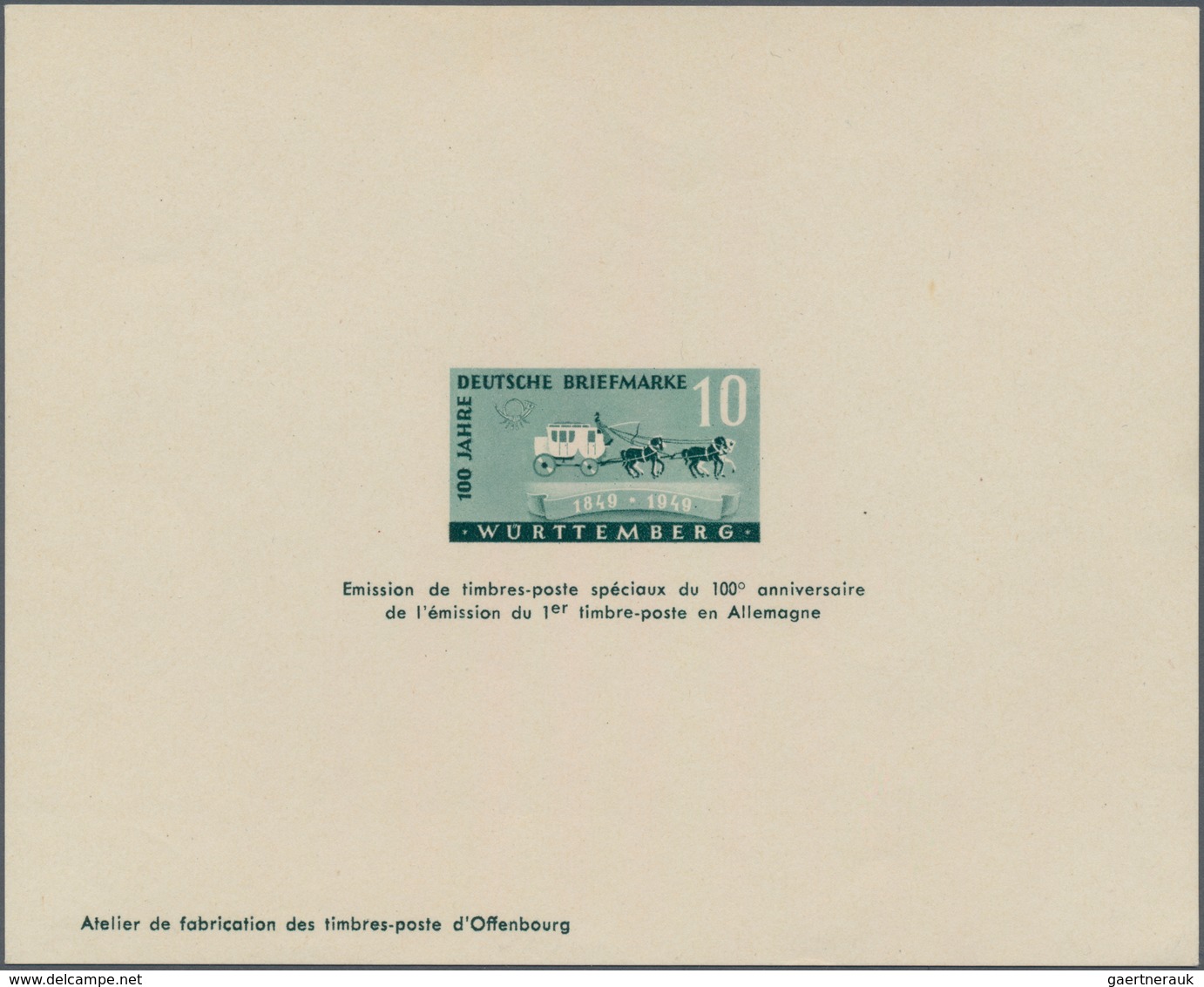 Französische Zone - Württemberg: 1949, 10 Pf Und 20 Pf 100 Jahre Deutsche Briefmarken Im Kompletten - Andere & Zonder Classificatie
