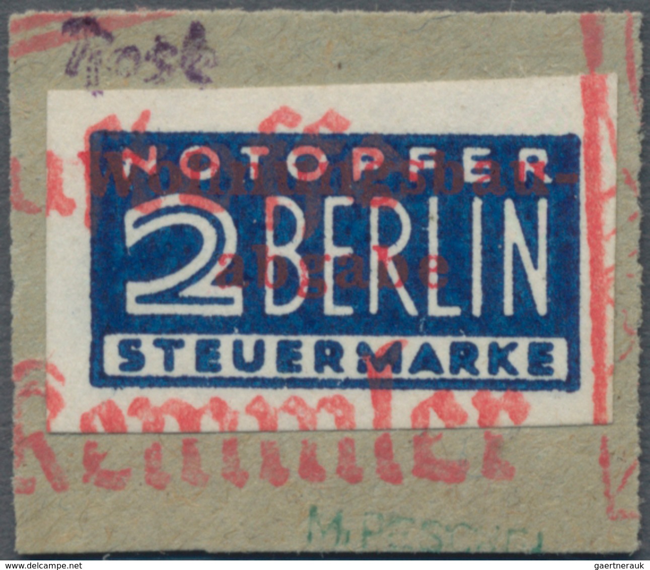 Französische Zone - Württemberg - Wohnungsbau-Abgabe: 1949, 2 Pfg. Wohnungsbau-Aufdruckausgabe Gesch - Other & Unclassified