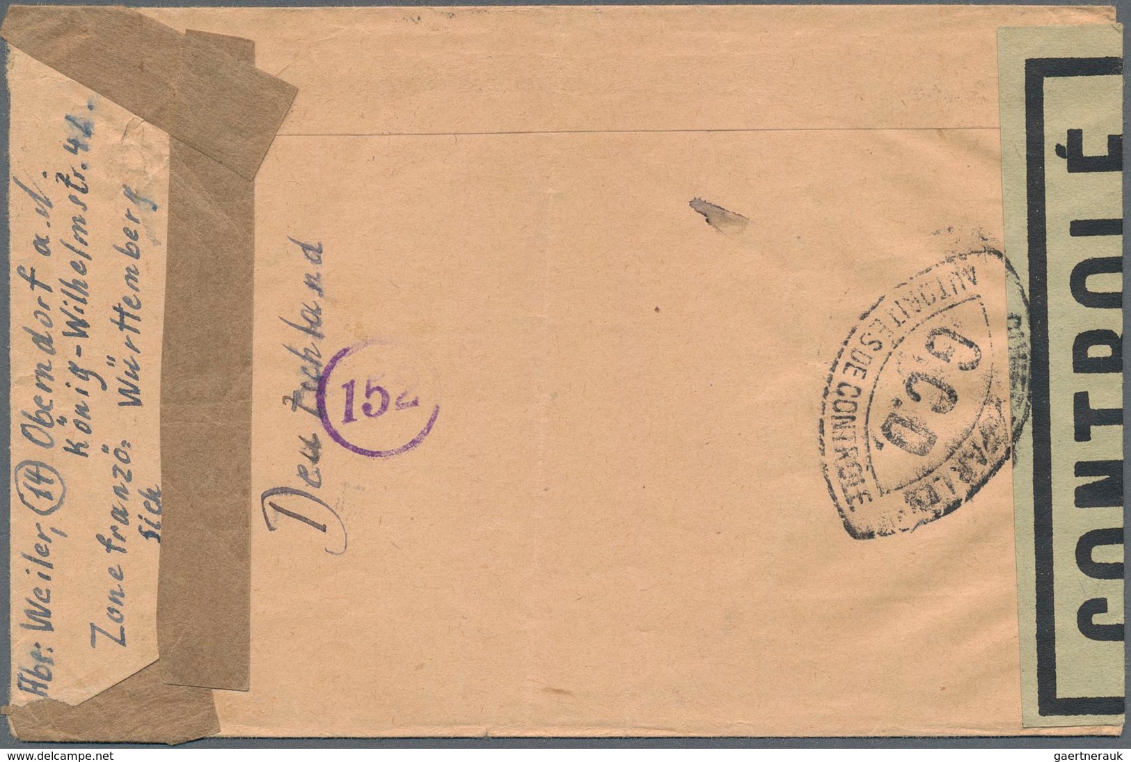 Französische Zone - Besonderheiten: 1946, 15 Pf U. 3 X 20 Pf Wappen, MiF Auf Brief Von OBERNDORF (Ne - Other & Unclassified