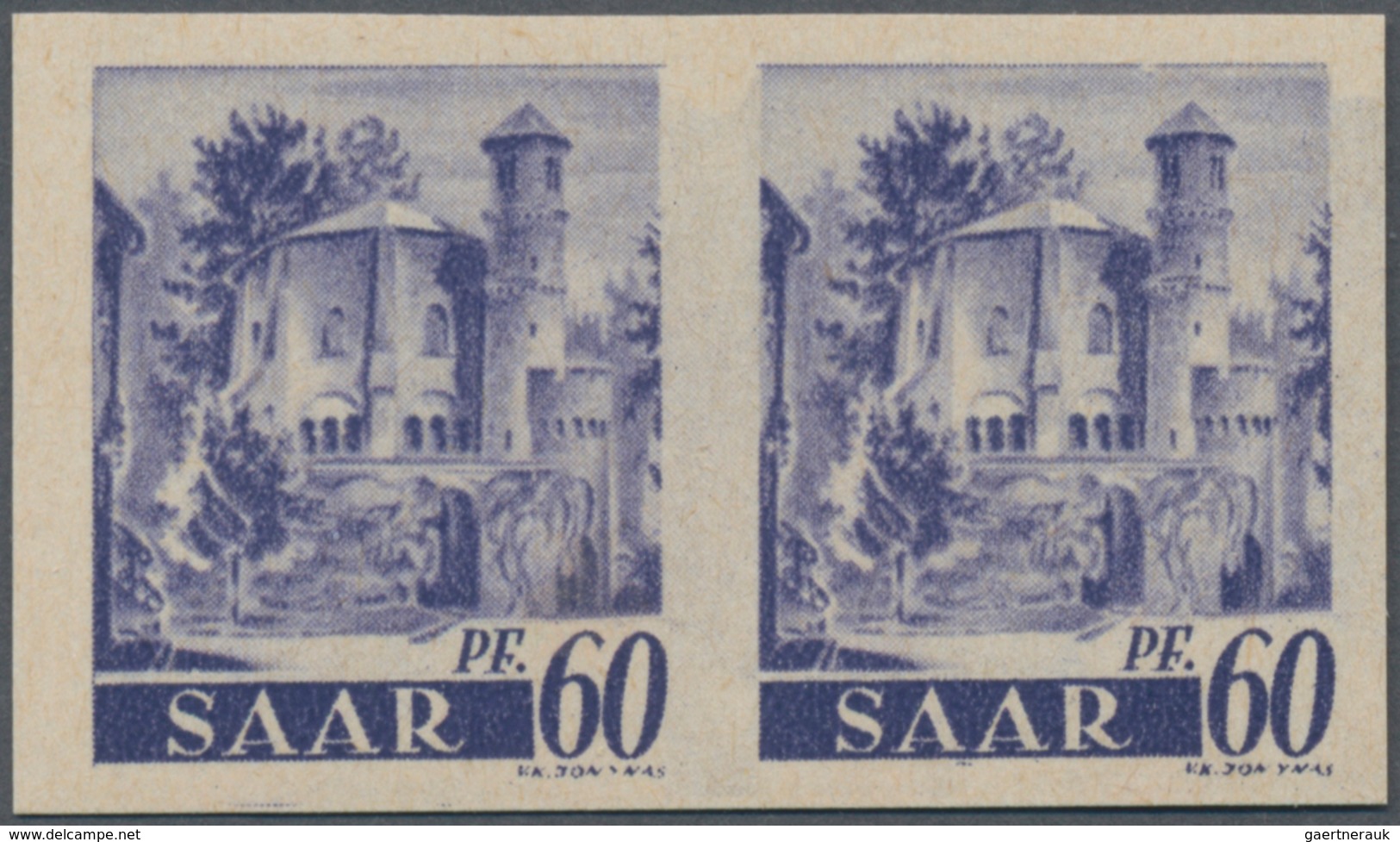 Saarland (1947/56): 1947, 60 Pf "der Alte Turm" Im 4er-Block Ungezähnt Postfrisch, Mi 1.200.- - Neufs