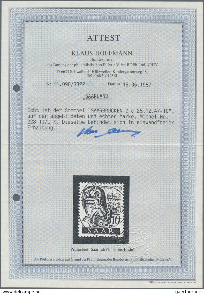 Saarland (1947/56): 1947, Freimarke 1 F Auf 10 Pfg. Mit Kopfstehendem Aufdruck, Zentrisch Klar Entwe - Unused Stamps