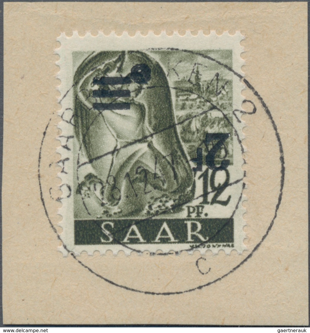 Saarland (1947/56): 1947, Freimarke 2 F Auf 12 Pfg. Mit Kopfstehendem Aufdruck, Zentrisch Klar Entwe - Neufs