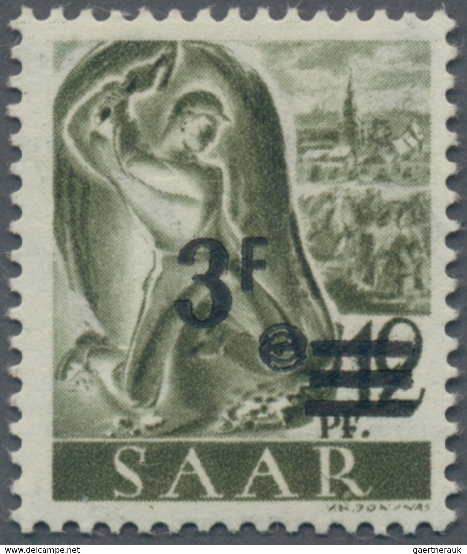 Saarland (1947/56): 1947, 3 F Statt 2 F Auf 12 Pf Hauer Schwarzgrauoliv Postfrisch, Echt Und Einwand - Neufs