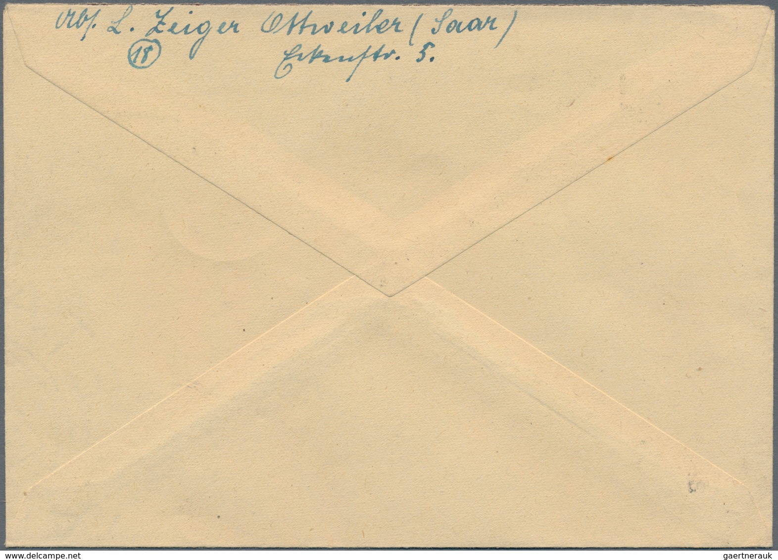 Saarland (1947/56): 1947, Urdruck 2 F Auf 12 Pf Ungezähntes Paar Mit Gezähnter Einzelmarke Auf Brief - Neufs