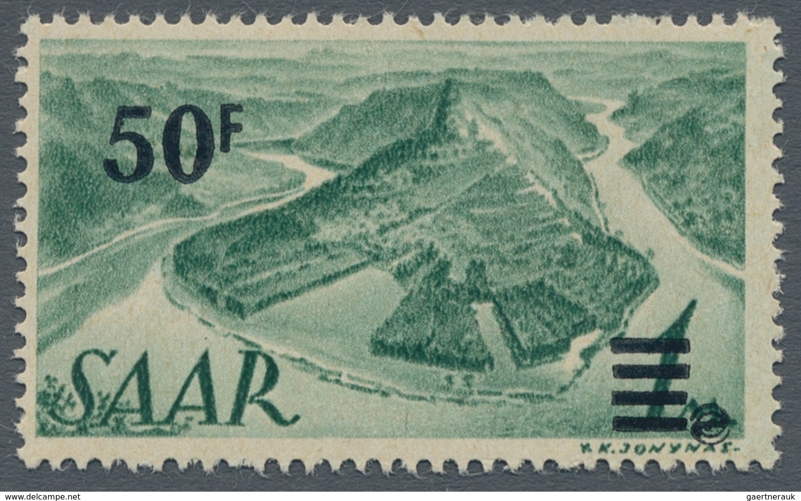 Saarland (1947/56): 1947, "Saar II", zehn postfrische Werte mit Varianten, dabei u.a. Mi. 229 U, 231