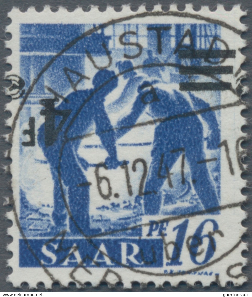 Saarland (1947/56): 1947, Freimarke 4 F Auf 16 Pfg. Mit Kopfstehendem Aufdruck, Zentrisch Klar Entwe - Ongebruikt