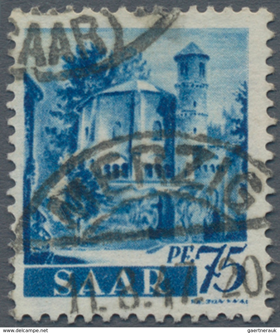 Saarland (1947/56): 1947, 75 Pfg. Alter Turm Mit Seltenem Wasserzeichen 1 X, Fotobefund Ney BPP (199 - Neufs